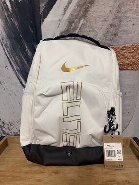 Nike Varsity Elite White Gold Black Shoe Bag Model HM9970-100 Basketball